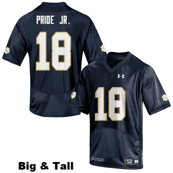 Men's NCAA Notre Dame Fighting Irish #18 Troy Pride Jr. Stitched College Under Armour Authentic Navy Big & Tall Football Jersey FG10Y50AI